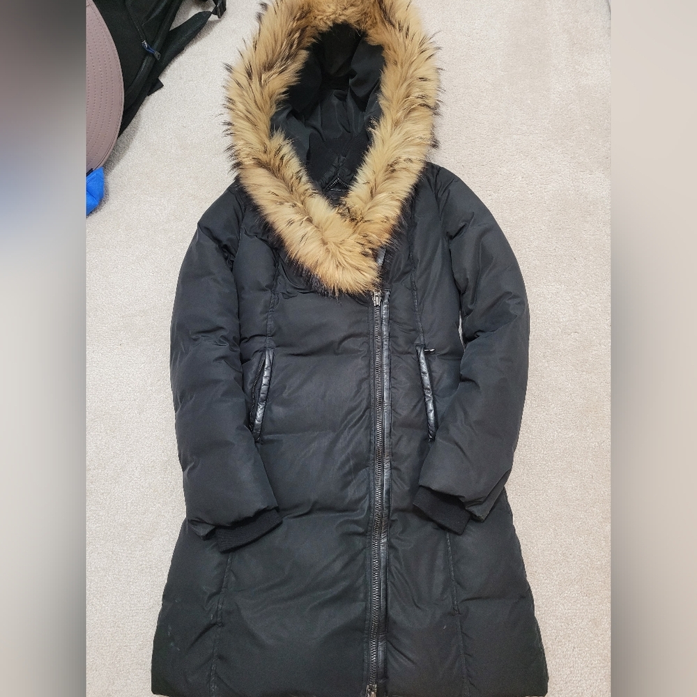 Mackage KAY Down Coat Natural Fur Collar Black XS - Picture 13 of 13